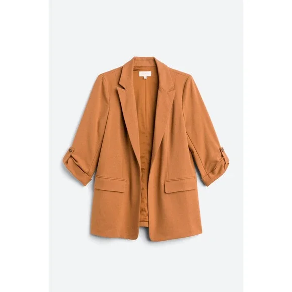 Skies are Blue Women Camel Boyfriend Oversized Blazer XL New With Tags - Picture 1 of 6